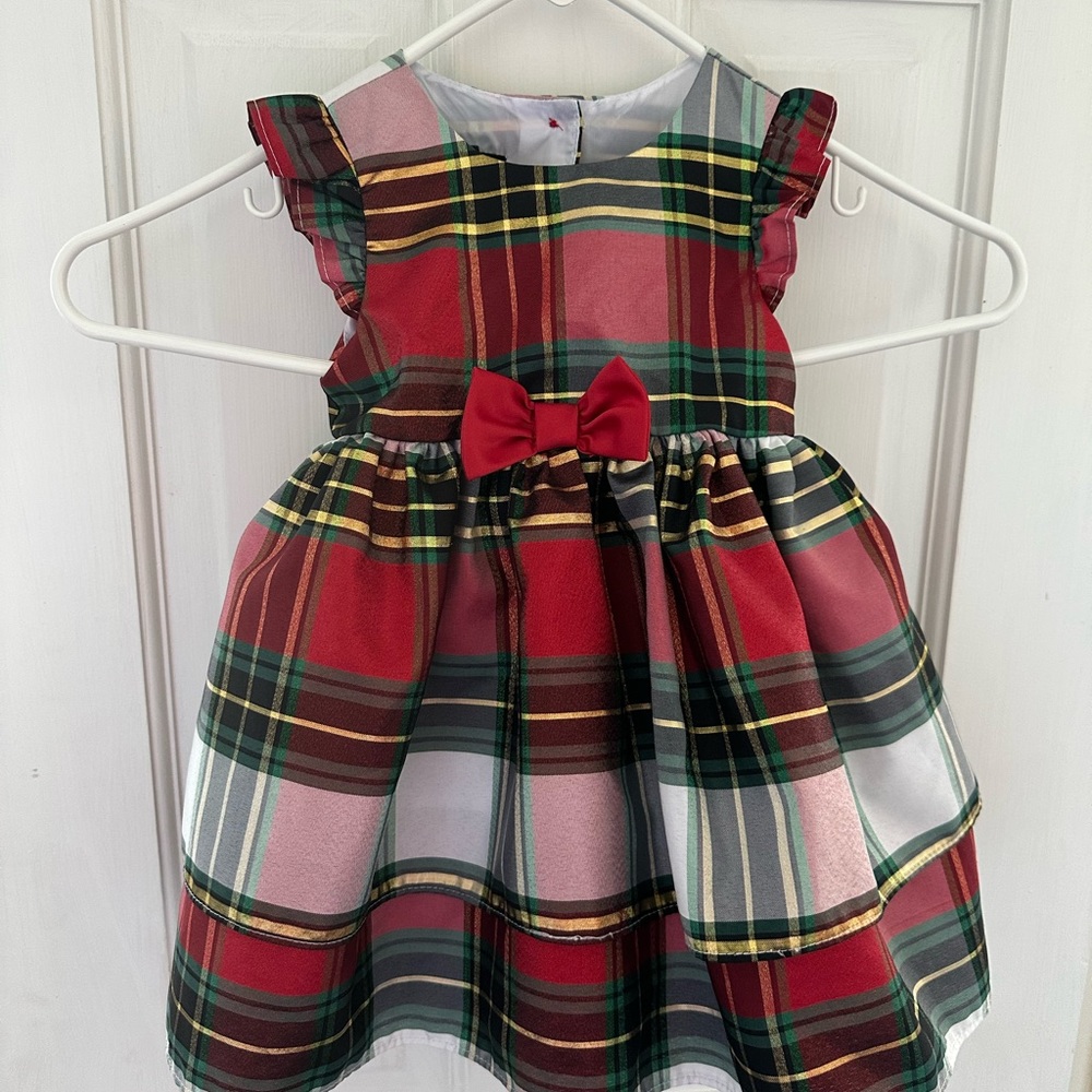 Holiday Edition Gorgeous Christmas Plaid 12 Month Dress